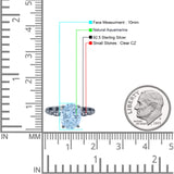 Solitaire Accent Oval Natural Aquamarine Art Deco Engagement Ring