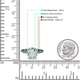 Solitaire Accent Oval Natural Green Amethyst Art Deco Engagement Ring