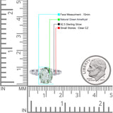 Solitaire Accent Oval Natural Green Amethyst Art Deco Engagement Ring