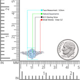 Antique Style Oval Natural Aquamarine Art Deco Engagement Ring