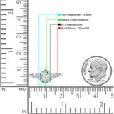 Antique Style Oval Natural Green Amethyst Art Deco Engagement Ring