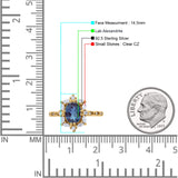 Art Deco Oval Lab Alexandrite Halo Ballerina Style Engagement Ring