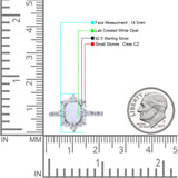 Oval Halo Ballerina Style Engagement Ring Cubic Zirconia 925 Sterling Silver
