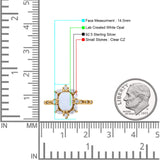 Oval Halo Ballerina Style Engagement Ring Cubic Zirconia 925 Sterling Silver