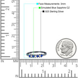 Round Dazzling Eternity Wedding Band Cubic Zirconia 925 Sterling Silver