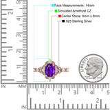 Vintage Inspired Art Deco Oval Engagement Ring Simulated Cubic Zirconia 925 Sterling Silver