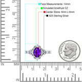 Vintage Inspired Art Deco Oval Engagement Ring Simulated Cubic Zirconia 925 Sterling Silver