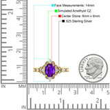 Vintage Inspired Art Deco Oval Engagement Ring Simulated Cubic Zirconia 925 Sterling Silver