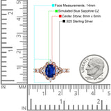 Vintage Inspired Art Deco Oval Engagement Ring Simulated Cubic Zirconia 925 Sterling Silver