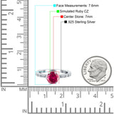 Art Deco Round Engagement Ring Simulated Cubic Zirconia 925 Sterling Silver