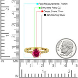 Art Deco Round Engagement Ring Simulated Cubic Zirconia 925 Sterling Silver
