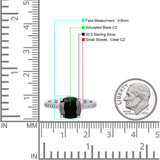Elegant Hidden Halo Cushion Engagement Ring Cubic Zirconia 925 Sterling Silver
