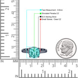 Elegant Hidden Halo Cushion Engagement Ring Cubic Zirconia 925 Sterling Silver