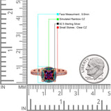 Elegant Hidden Halo Cushion Engagement Ring Cubic Zirconia 925 Sterling Silver