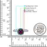 Elegant Hidden Halo Cushion Engagement Ring Cubic Zirconia 925 Sterling Silver