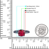 Elegant Hidden Halo Cushion Engagement Ring Cubic Zirconia 925 Sterling Silver