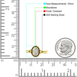 Oval Fashion Lab Created Opal Ring Oxidized 925 Sterling Silver
