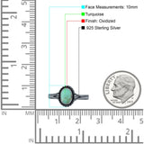 Oval Fashion Lab Created Opal Ring Oxidized 925 Sterling Silver