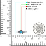 Vintage Style Oval Thumb Ring Statement Fashion Oxidized Lab Created Opal Solid 925 Sterling Silver