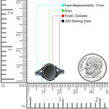 Oval Split Shank Turquoise Onyx Oxidized Ring 925 Sterling Silver