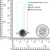 Oval Split Shank Turquoise Onyx Oxidized Ring 925 Sterling Silver