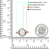 Oval Split Shank Created Opal Oxidized Ring 925 Sterling Silver
