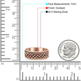 Spinner Oxidized Band Solid 925 Sterling Silver Thumb Ring (7mm)