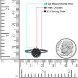 Sunflower Ring Band Band 925 Sterling Silver Oxidized Plain Ring  9mm