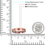 Sun Ring Oxidized Band Solid 925 Sterling Silver Thumb Ring (3.5mm)