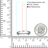 Signet Oxidized Trendy Band Solid 925 Sterling Silver Thumb Ring (3mm)
