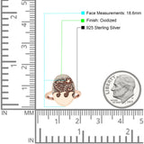 Oval Octopus Starfish Oxidized Ring 925 Sterling Silver