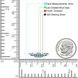 Weave Trinity Celtic Oval Thumb Ring Statement Fashion Oxidized Lab Created Opal 925 Sterling Silver