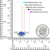 Marquise Art Deco Bridal Wedding Engagement Ring Simulated Cubic Zirconia 925 Sterling Silver