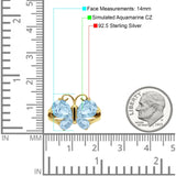 Teardrop Pear Butterfly Filigree Swirl Ring Simulated Cubic Zirconia 925 Sterling Silver Butterfly Ring
