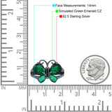 Teardrop Pear Butterfly Filigree Swirl Ring Simulated Cubic Zirconia 925 Sterling Silver Butterfly Ring