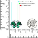 Teardrop Pear Butterfly Filigree Swirl Ring Simulated Cubic Zirconia 925 Sterling Silver Butterfly Ring