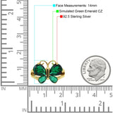 Teardrop Pear Butterfly Filigree Swirl Ring Simulated Cubic Zirconia 925 Sterling Silver Butterfly Ring