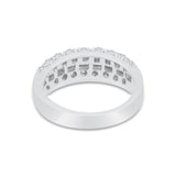 Half Eternity Wedding Band Simulated Cubic Zirconia 925 Sterling Silver