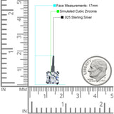 Asscher Leverback Earrings Cubic Zirconia 925 Sterling Silver