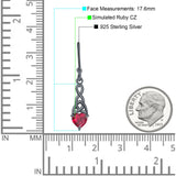 Celtic Trinity Heart Fish-Hook Earrings Cubic Zirconia 925 Sterling Silver