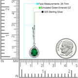 Pear Teardrop Halo Dangle Earrings Cubic Zirconia 925 Sterling Silver