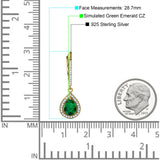 Pear Teardrop Halo Dangle Earrings Cubic Zirconia 925 Sterling Silver