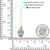 Halo Round Huggie Hoop Earrings Cubic Zirconia 925 Sterling Silver