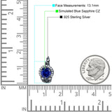 Halo Round Huggie Hoop Earrings Cubic Zirconia 925 Sterling Silver