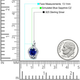 Halo Round Huggie Hoop Earrings Cubic Zirconia 925 Sterling Silver