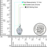Halo Round Huggie Hoop Earrings Cubic Zirconia 925 Sterling Silver