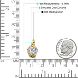 Halo Round Huggie Hoop Earrings Cubic Zirconia 925 Sterling Silver
