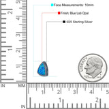 Triangle Stud Earring Created Opal Solid 925 Sterling Silver (10mm)