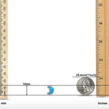 Moon Stud Earrings Lab Created Opal 925 Sterling Silver (14mm)