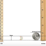 Moon Stud Earrings Lab Created Opal 925 Sterling Silver (14mm)